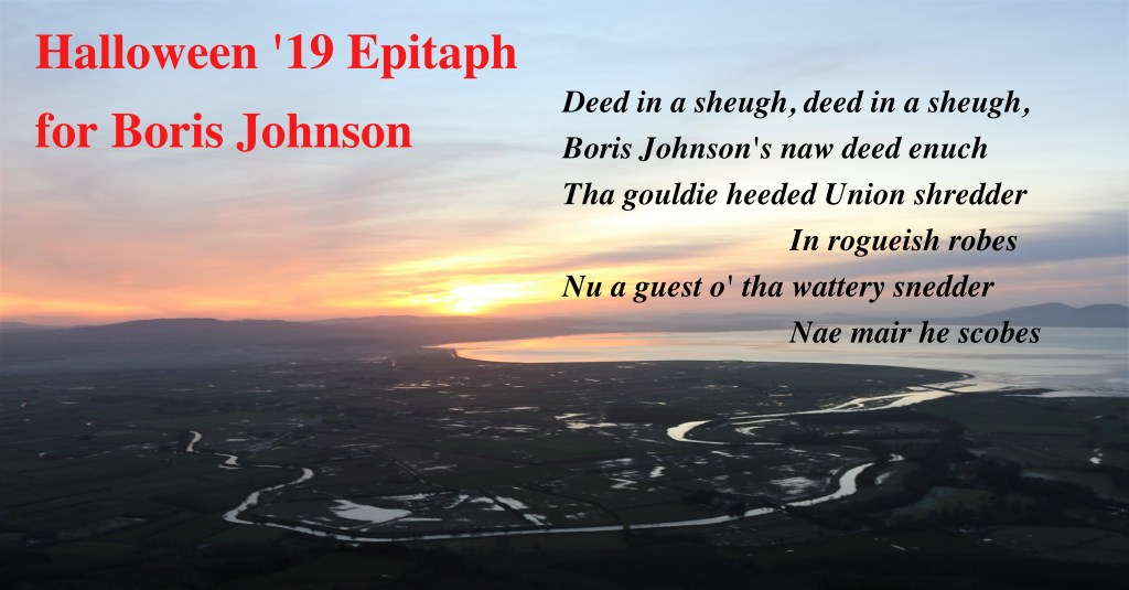Halloween ’19 Epitaph for Boris&nbsp;Johnson