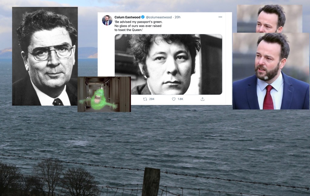 Ghosts of Derry men Nobel laureates tackle politician on his door step after Centenary plans outburst